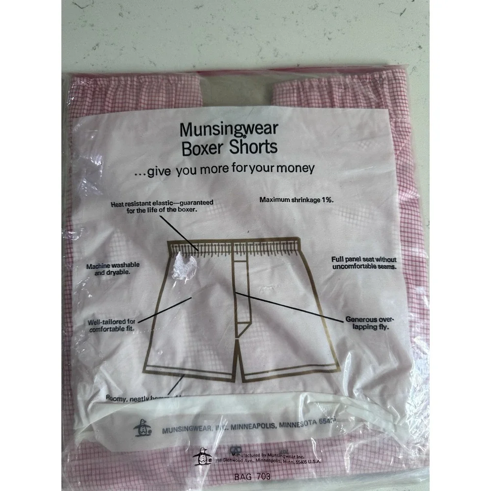 Vintage Munsingwear‎ Grand Slam Boxer Shorts NOS Deadstock Sealed Size 36 0262